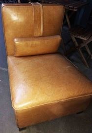 Unique Leather Chair (Matched Set of 2, 1 not pictured)