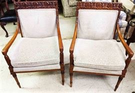 Pair of Vintage Ornate Carved Wood Chairs