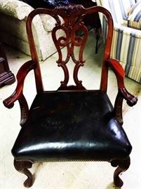 Vintage Leather Seat Occasional Chair