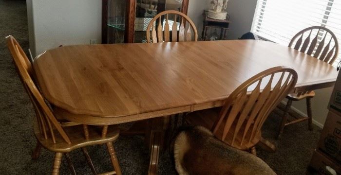 GS Furniture Only Oak Furniture-AZ Dining Room Table and 4 Chairs