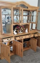 GS Furniture Only Oak Furniture-AZ China Cabinet with Beveled Glass