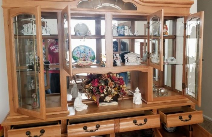 GS Furniture Only Oak Furniture-AZ China Cabinet with Beveled Glass