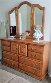 Master-piece Dresser #2000 and Treasures Wing Mirror (Like New)