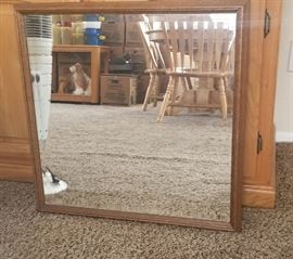 Square Wall Hanging Mirror with Beveled Edges