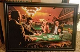 Elvis playing poker framed picture