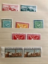Spain stamps many uncancelled