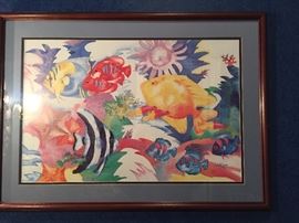 Colorful Fish Print Leslie Lane