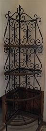 Ornate Wrought Iron Corner Shelving