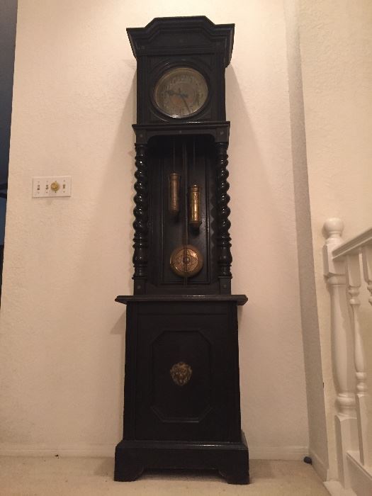 German Barley Twist Antique Grandfather's Clock