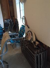Beach Chairs, Crab Traps, Tennis Racks