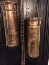 German Barley Twist Antique Grandfather's Clock Weights