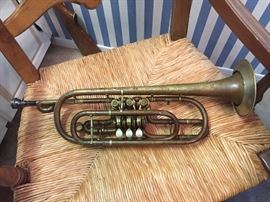 French Style Ladder Back Reed Woven Chair, Bugle