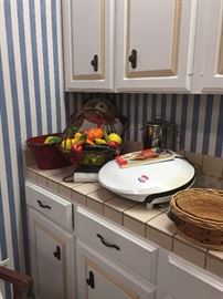 Assorted Appliances, Paper Mache Fruit & Basket