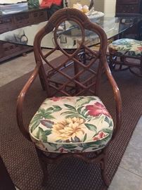 Rattan Glass Top Dining Set Captains Chair Sample