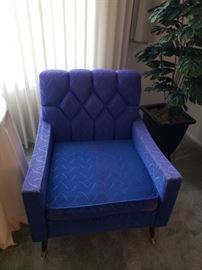 Oh my!  This is a cool MCM blue chair - there are 2 of them!