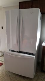 Whirlpool refrigerator.  Excellent condition!  Freezer on the bottom