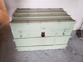 Old antique painted trunk