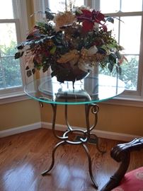 Glass top side table