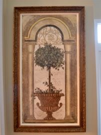 Framed artwork signed "Conti"