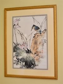 Framed scroll painting