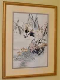 Framed scroll painting