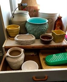 Crocks, Mccoy pots,vases,bowls