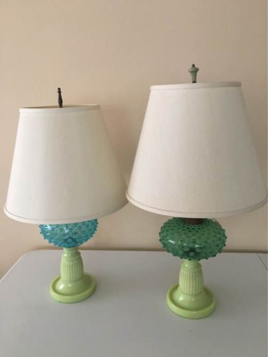 Vintage Fenton Hobnail Glass Lamps https://ctbids.com/#!/description/share/107543