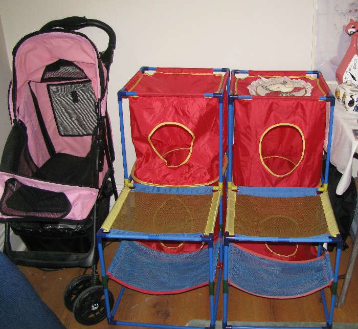Cat stroller and toys