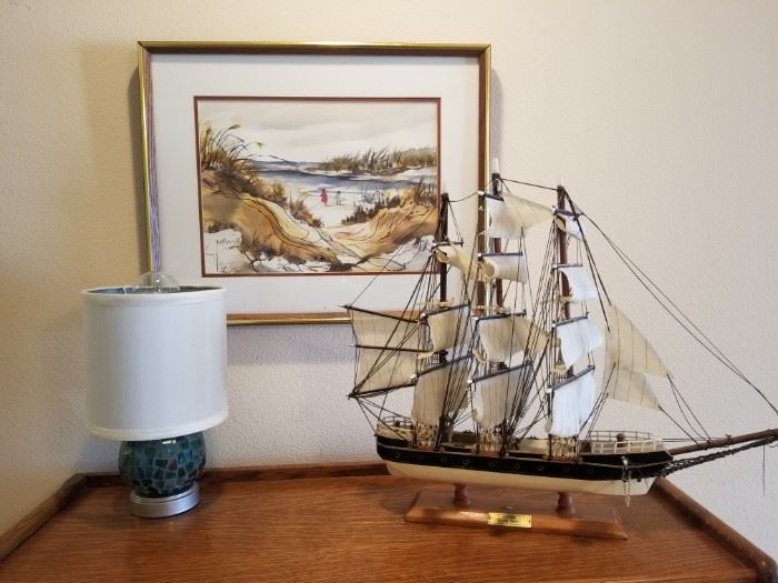 sailing ship, coastal art