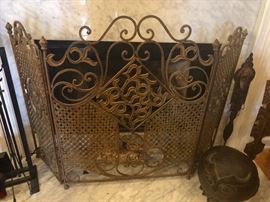 Ornate fireplace screen