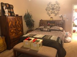 70's retro chunky wood bedroom set! LOVE THIS