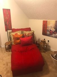 comfy chaise--use this to faint gingerly with the back of your hand against your forehead.