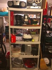 Lookit this! We have a crockpot, boom box, coffee maker and more!