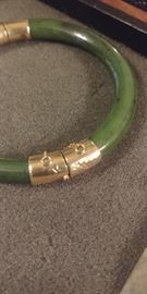 14k gold and Jade bracelet