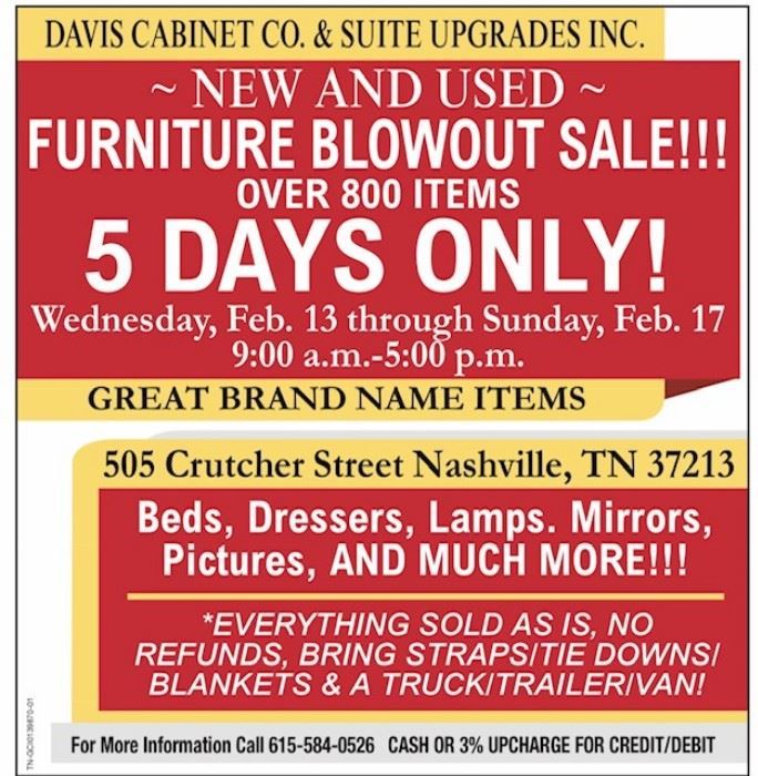 Davis Cabinet Company More Huge Furniture Starts On 2 21 2019