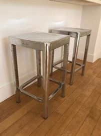 2 Emeco Stool by Philippe Starck - recycled aluminum MOMA