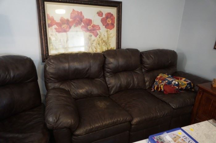 Three piece Leather Sectional