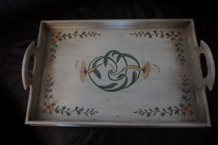 Table Tray with Floral Design