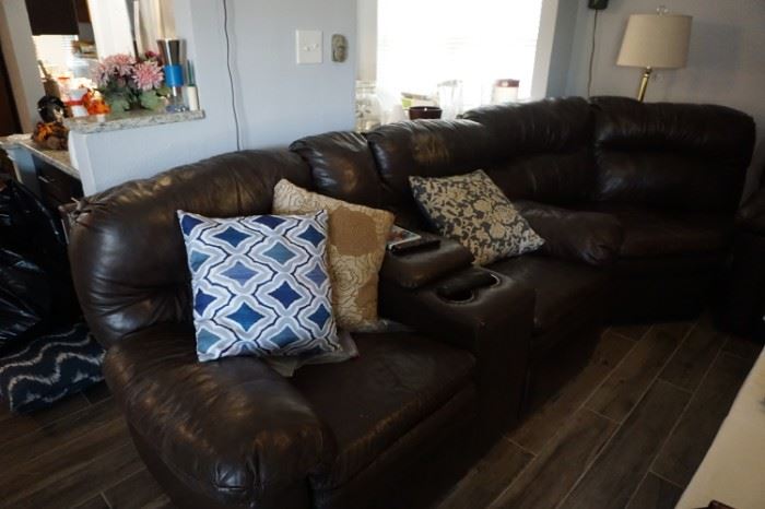 Three piece Leather Sectional