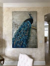 Large Peacock painting