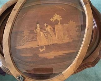 Antique End Table Tea Caddy Baroque Top