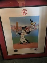 Warner Brosthers Sylvestor Red Sox Lithograph