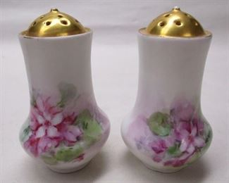 PAIR OF HAND PAINTED PORCELAIN SHAKERS