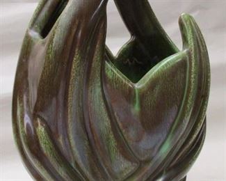 WEST COAST POTTERY GREEN AND BROWN VASE
