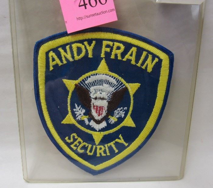 ANDY FRAIN WRIGLEY FIELD SECURITY POLICE PATCH