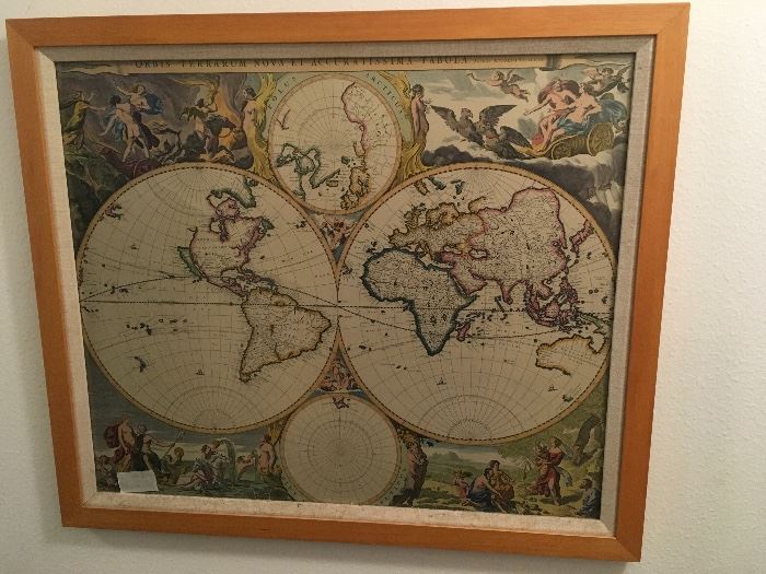 Orbis terrarum nova et accuratissima tabula auctore Nicolao visscher map engraving engraved world map