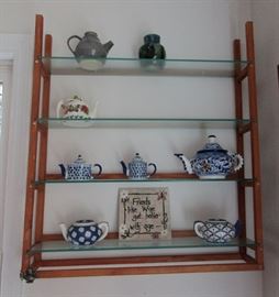 shelving and teapots