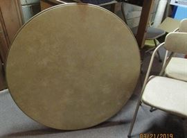 vintage folding chairs and table