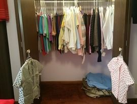 Vintage blouses, tops, shells, pull-on polyester pants