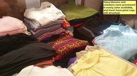 Tops, shells, sweaters.